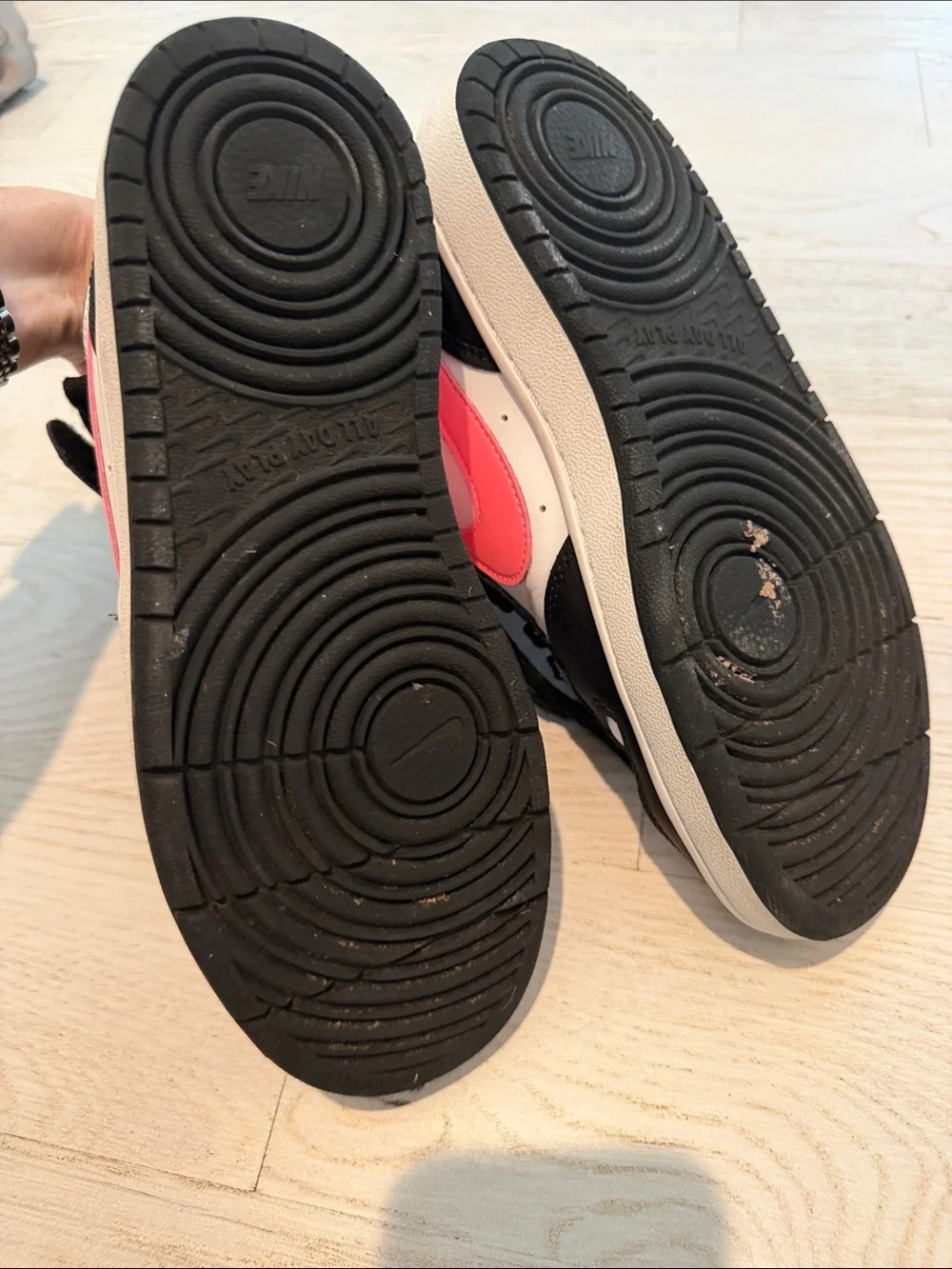 Nike Court Borough Mid 2 Sneakers in White, Black & Pink